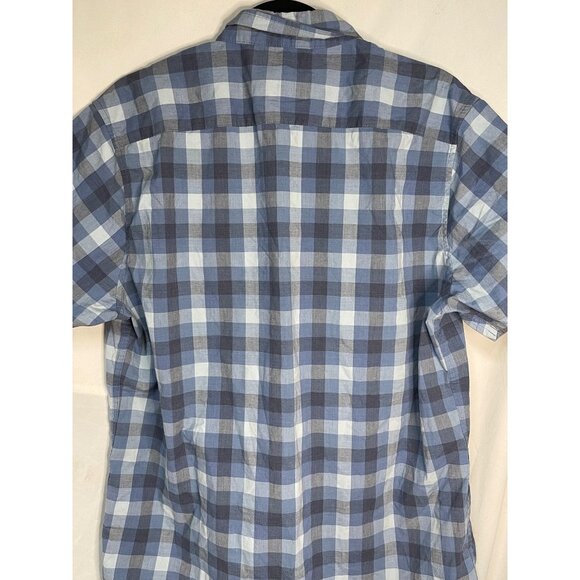 Lee mens button down shirt Large regular fit blue gray plaid short large READ - Picture 7 of 8